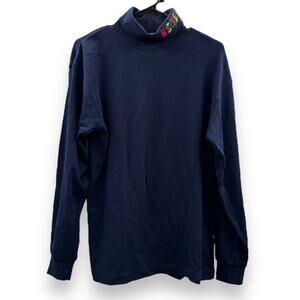 Mickey & Co Disney Mickey Mouse Embroidered Turtleneck Long Sleeve Shirt Sz‎ L